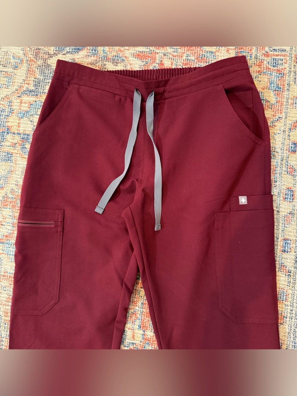 FIGS Yola Skinny Scrub Pants Technical Collection Burgundy XS Nurse Tech Doctor